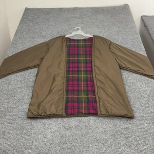 Vintage Primaloft Liner Jacket Mens XL Brown Nylon Plaid Reversible Gorpcore